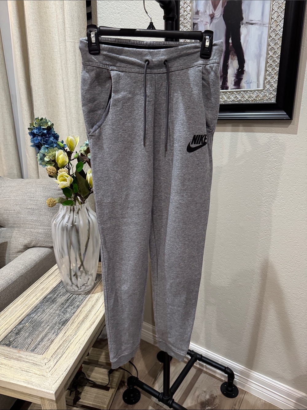 Nike Gray Jogger Sweatpants with Black Logo